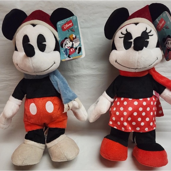 2022 Mickey & Minnie Holiday Side Stepper 13" Animated Plush Christmas Musical - Picture 1 of 8